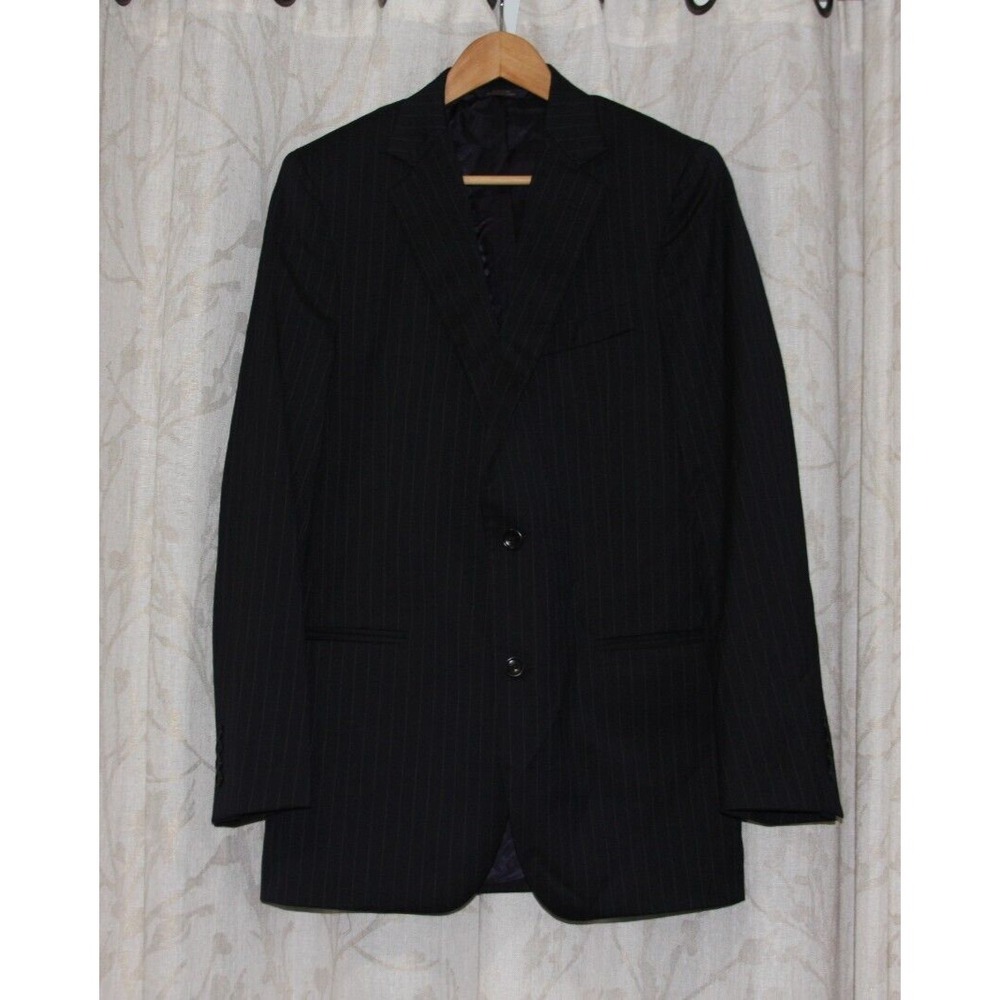 Brooks Brothers 1818 Fitzgerald Black Striped 2-Btn Wool Suit Made in USA 39L33W
